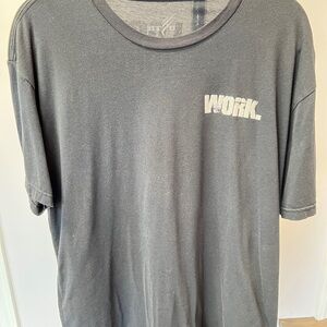 Black Short Sleeve Crew Neck Tee with Minimalist Print